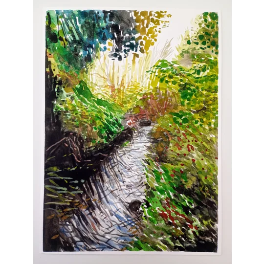 Forest Stream - Original Watercolour Landscape Painting on Paper