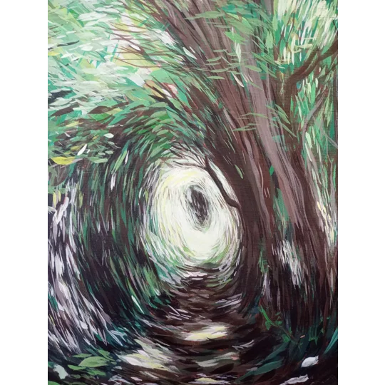 Woodland Path - Original Acrylic Landscape Painting on Wood
