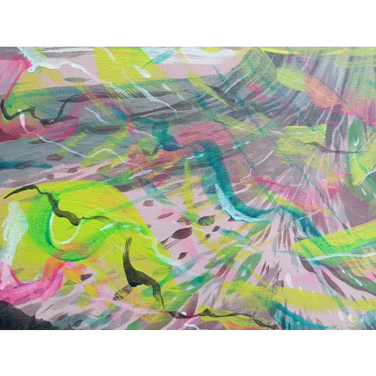 Forest Tree Abstracted - Original Acrylic Painting on Canvas Board