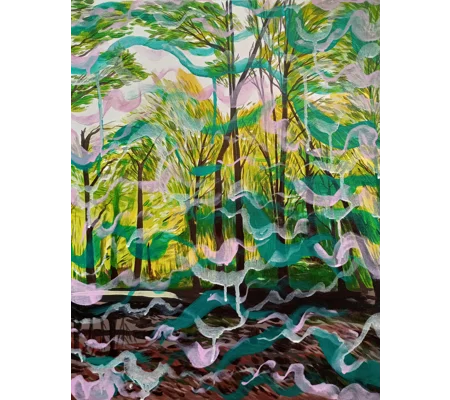 Forest - Abstracted - Original Acrylic Landscape Painting on Canvas Board