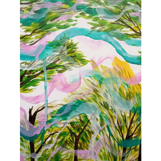 Forest - Abstracted - Original Acrylic Landscape Painting on Canvas Board