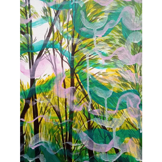 Forest - Abstracted - Original Acrylic Landscape Painting on Canvas Board