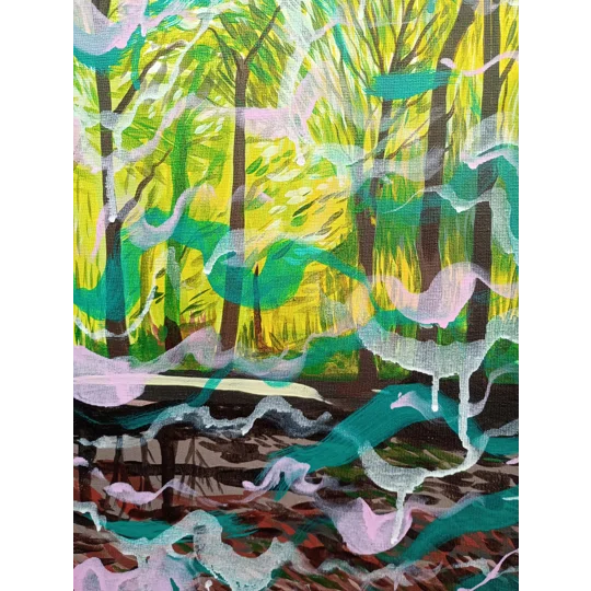 Forest - Abstracted - Original Acrylic Landscape Painting on Canvas Board