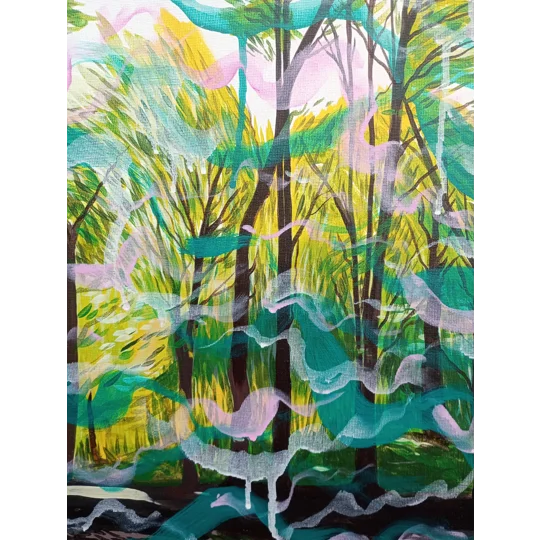 Forest - Abstracted - Original Acrylic Landscape Painting on Canvas Board