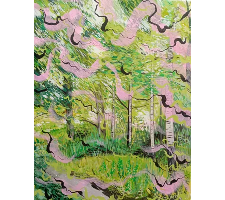 Bright Woodland - Abstracted - Original Acrylic Landscape Painting on Canvas