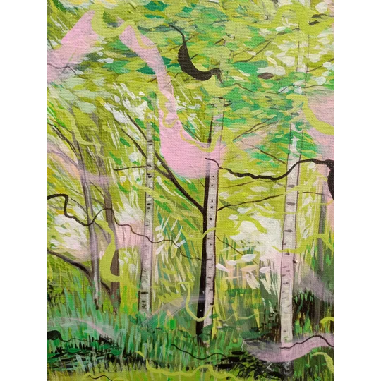 Bright Woodland - Abstracted - Original Acrylic Landscape Painting on Canvas