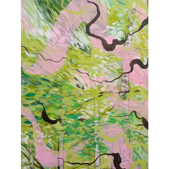 Bright Woodland - Abstracted - Original Acrylic Landscape Painting on Canvas