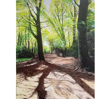 Parkhurst / Tree Shadows - Original Acrylic Landscape Painting on Canvas