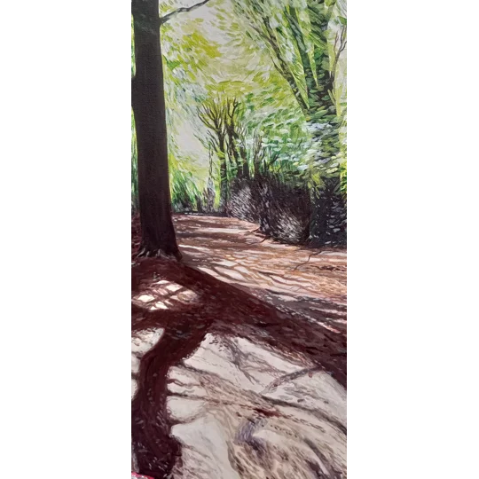 Parkhurst / Tree Shadows - Original Acrylic Landscape Painting on Canvas