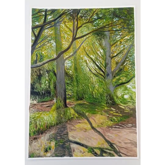 Forest #2 - Original Oil Landscape Painting on Paper