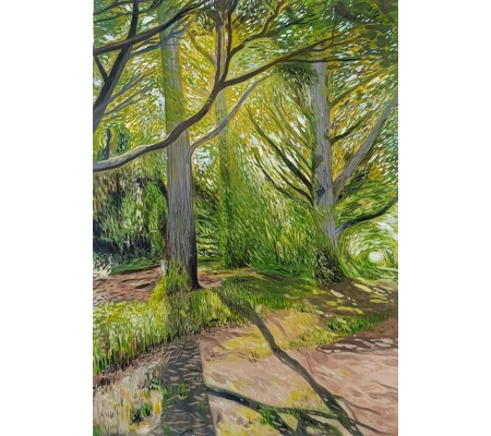 Forest #2 - Original Oil Landscape Painting on Paper