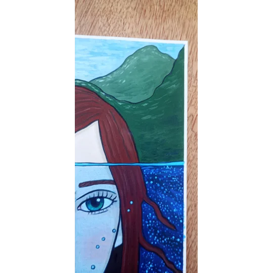 Underwater - Original Oil Portrait Painting on Paper