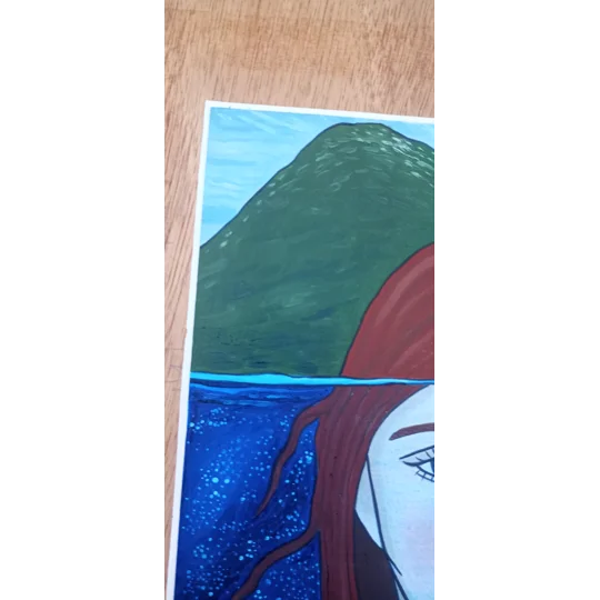 Underwater - Original Oil Portrait Painting on Paper