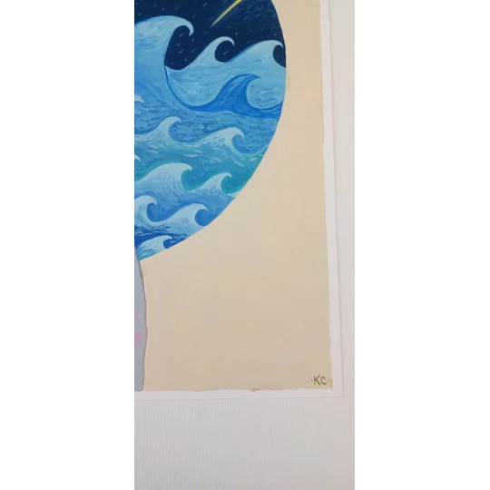 Wave Dream - Original Oil Portrait Painting on Paper