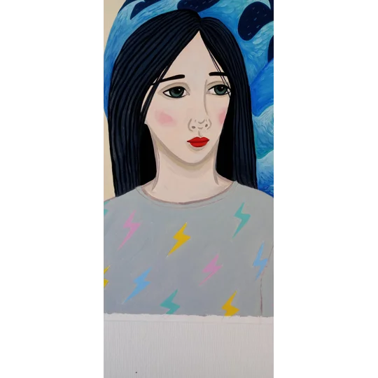 Wave Dream - Original Oil Portrait Painting on Paper