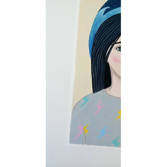 Wave Dream - Original Oil Portrait Painting on Paper