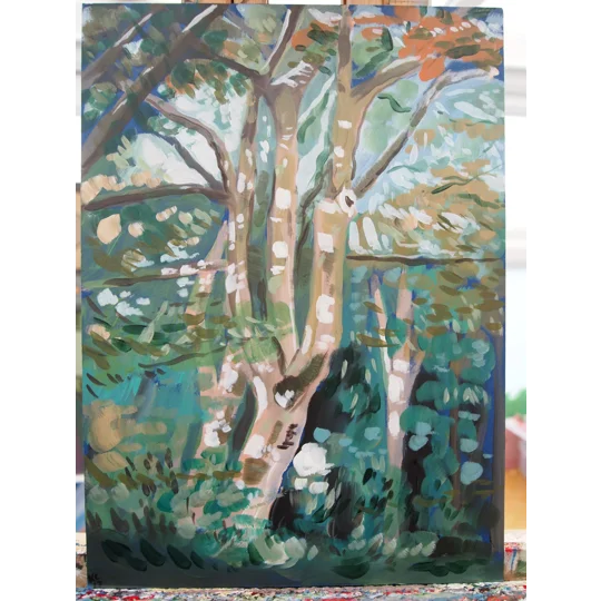 Tree Study #7 - Original Acrylic Landscape Painting on Board