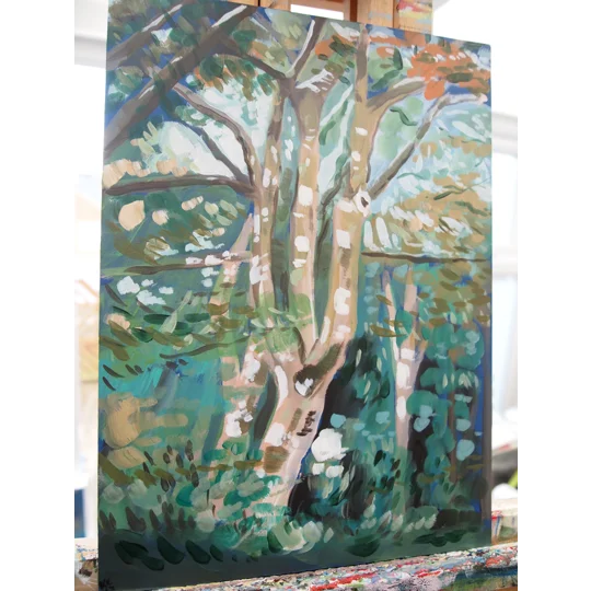 Tree Study #7 - Original Acrylic Landscape Painting on Board