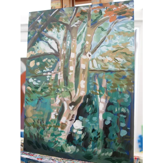 Tree Study #7 - Original Acrylic Landscape Painting on Board