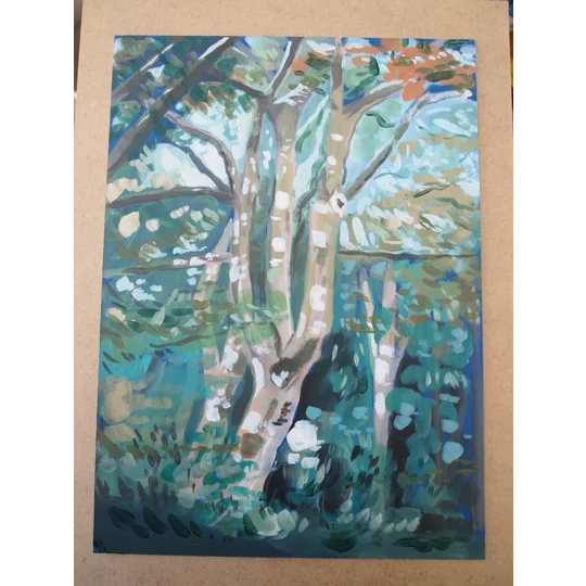 Tree Study #7 - Original Acrylic Landscape Painting on Board