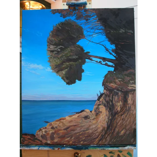Coast Tree - Original Acrylic Landscape Painting on Canvas