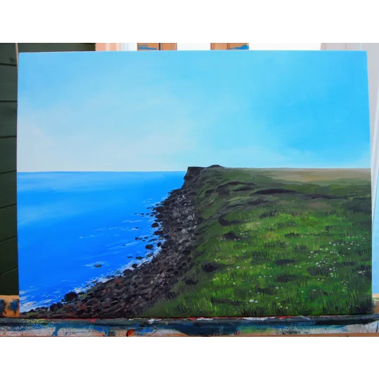 Coastline - Original Oil Landscape Painting on Canvas Board