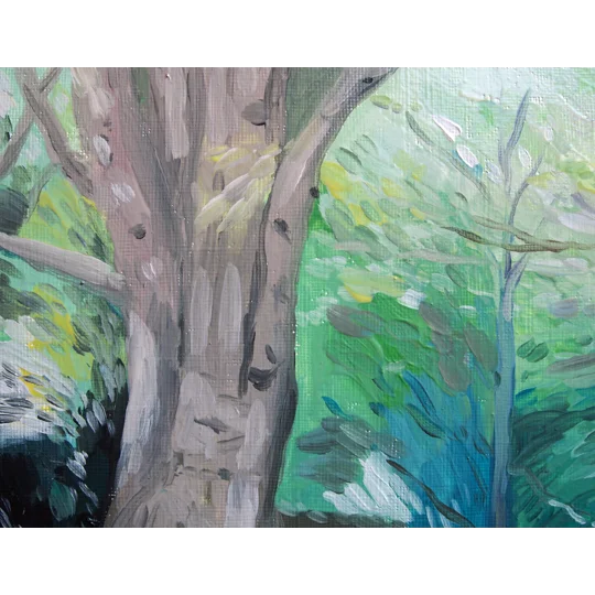 Tree Tunnel - Original Oil Landscape Painting on Paper