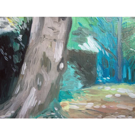 Tree Tunnel - Original Oil Landscape Painting on Paper