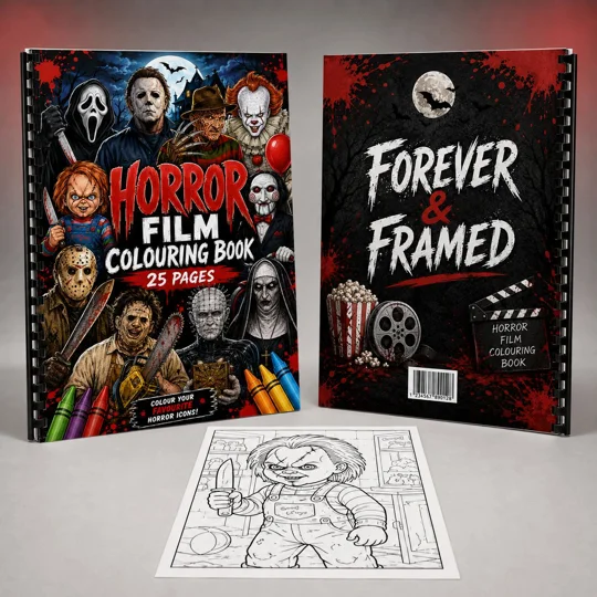 Horror Film Colouring Book A4 | 25 Pages | 120gsm | Adult Gift | Comb Bound