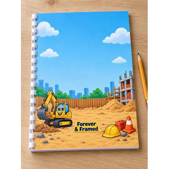 Personalised Junior Builder Activity Book A4 Kids Skills Puzzles Games Ages 4-7