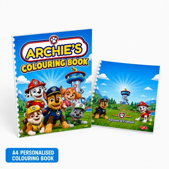 Personalised Paw Patrol Colouring Book A4 27 Pages Kids Birthday Gift
