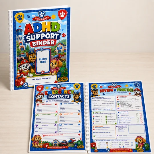 ADHD Support Binder For Children A4 SEN School Home Info Planner 13 Pages