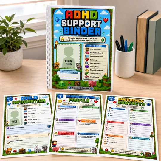 ADHD Support Binder For Children A4 SEN School Home Info Planner 13 Pages