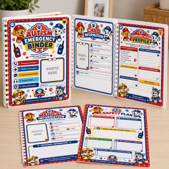 Autism Emergency Information Binder for Children – Personalised A4 Support Folder