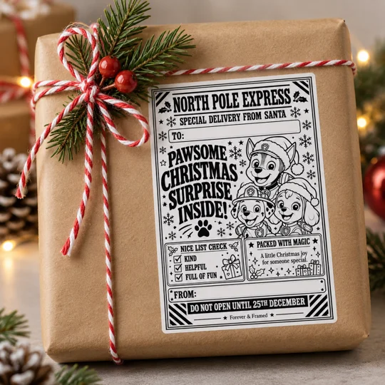 Christmas Gift Labels | Choose Single Character or Mixed Characters | Self-Adhesive Present Stickers