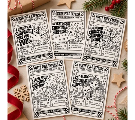 Christmas Gift Labels | Choose Single Character or Mixed Characters | Self-Adhesive Present Stickers