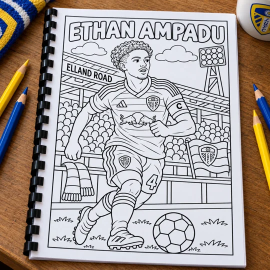 Personalised Leeds United 2026/27 Colouring Book | A4 | 25 Pages