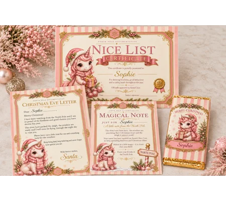 Christmas Letter Bundle – Personalised North Pole Magic Unicorn