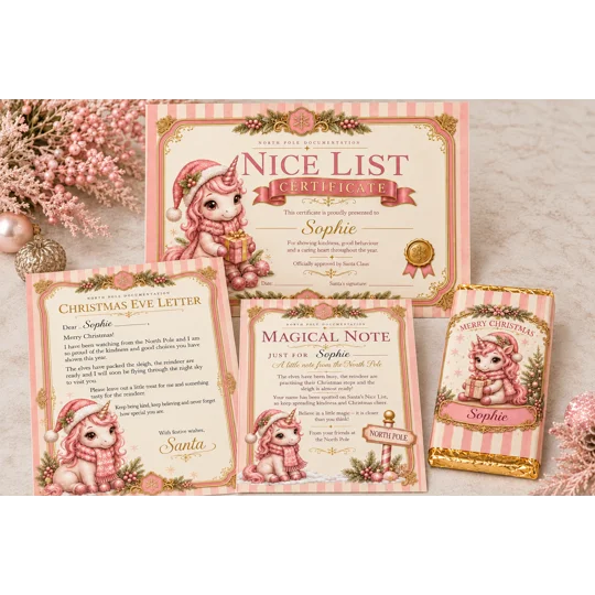 Christmas Letter Bundle – Personalised North Pole Magic Unicorn