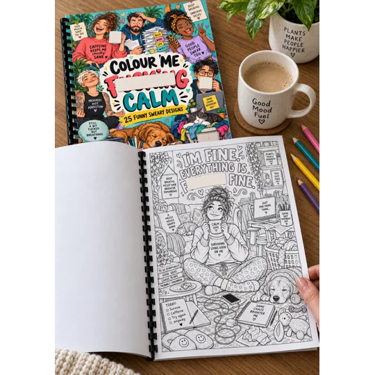 Colour Me F**king Calm Adult Colouring Book A4 Funny Profanity Gift 25 Pages