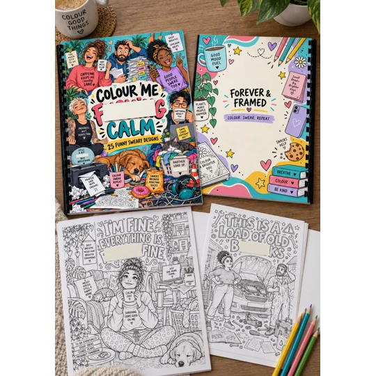 Colour Me F**king Calm Adult Colouring Book A4 Funny Profanity Gift 25 Pages
