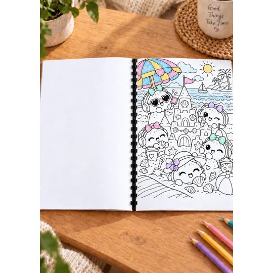 Personalised A4 Squishy Dumplings Colouring Book – Cute Kids Gift – 25 Pages