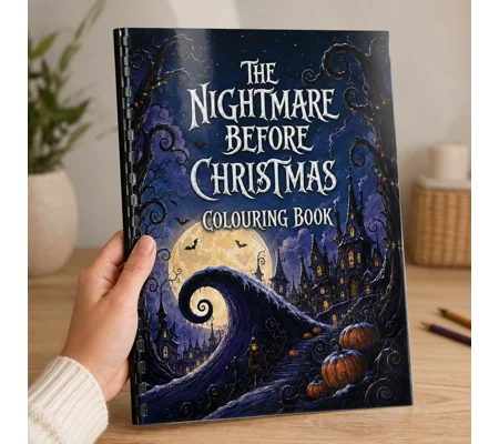 Nightmare Before Christmas Inspired Colouring Book A4 25 Pages Comb Bound