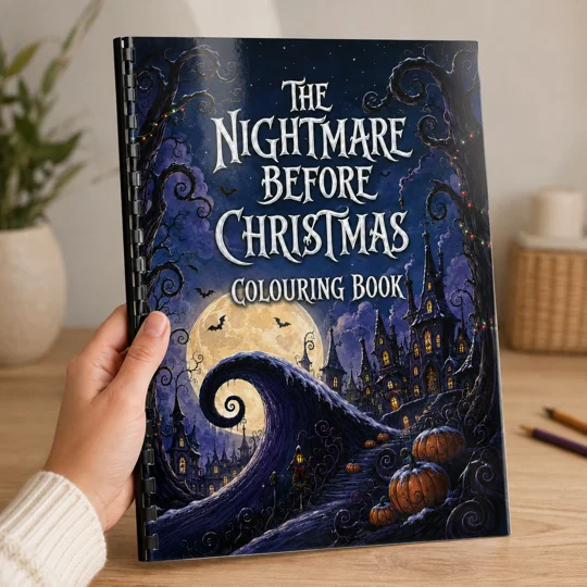 Nightmare Before Christmas Inspired Colouring Book A4 25 Pages Comb Bound