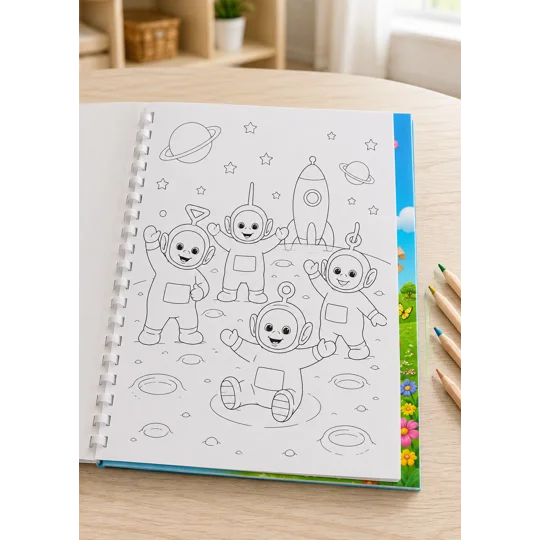 Personalised Teletubbies Colouring Book A4 28 Pages 120gsm White Comb Binding