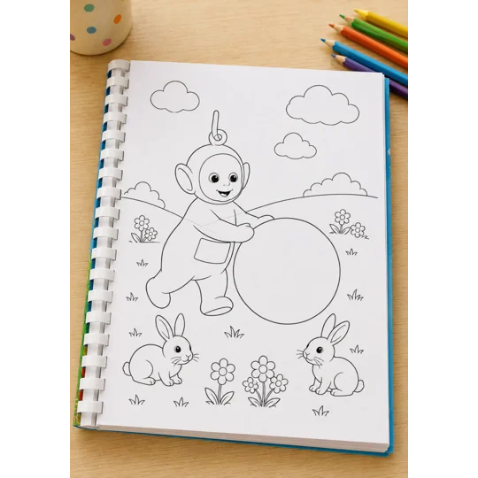 Personalised Teletubbies Colouring Book A4 28 Pages 120gsm White Comb Binding