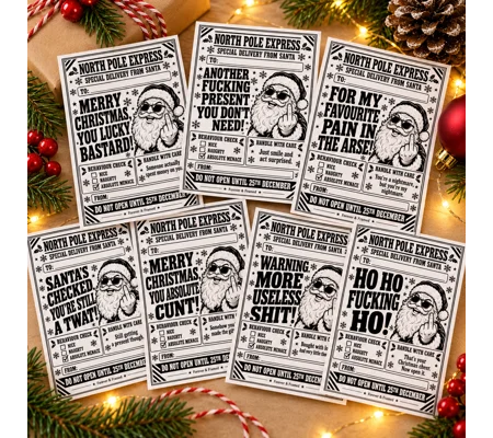 Funny Christmas Gift Labels | Adult Humour Present Stickers | Cheeky Festive Gift Tags