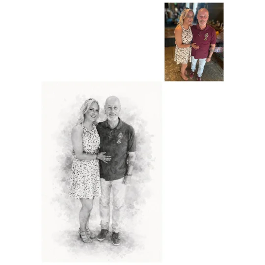 Personalised Watercolour Portrait Print from Photo | Family, Couple & Pet Keepsake (A5 & A4)