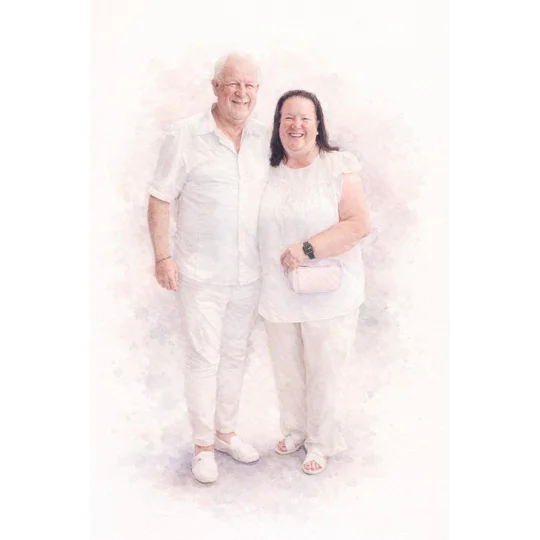 Personalised Watercolour Portrait Print from Photo | Family, Couple & Pet Keepsake (A5 & A4)