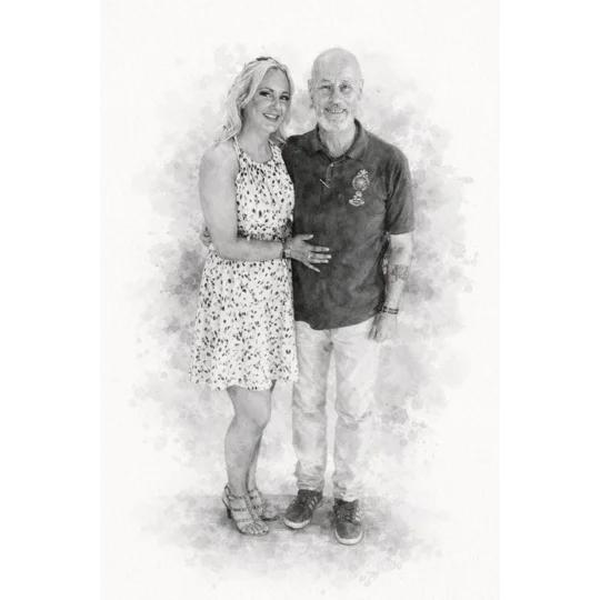 Personalised Watercolour Portrait Print from Photo | Family, Couple & Pet Keepsake (A5 & A4)